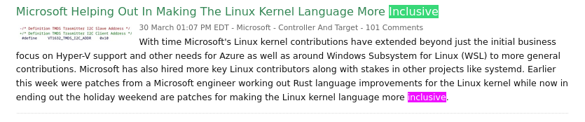 Microsoft Helping Out In Making The Linux Kernel Language More Inclusive