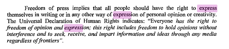 Just a refresher for them. Section 4. No law shall be passed abridging the freedom of speech, of expression, or of the press, or the right of the people peaceably to assemble and petition the government for redress of grievances. - 1987 Philippine Constitution.