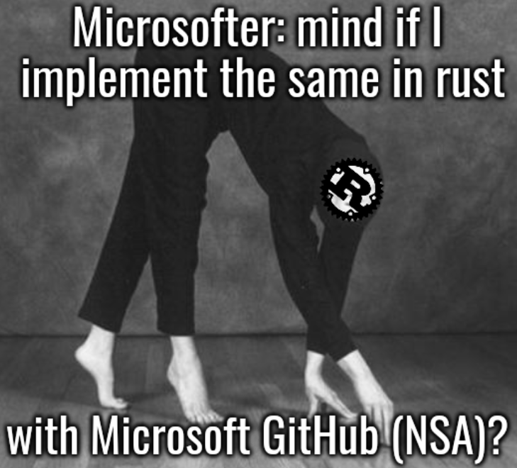 Microsofter: mind if I implement the same in rust with Microsoft GitHub (NSA)?