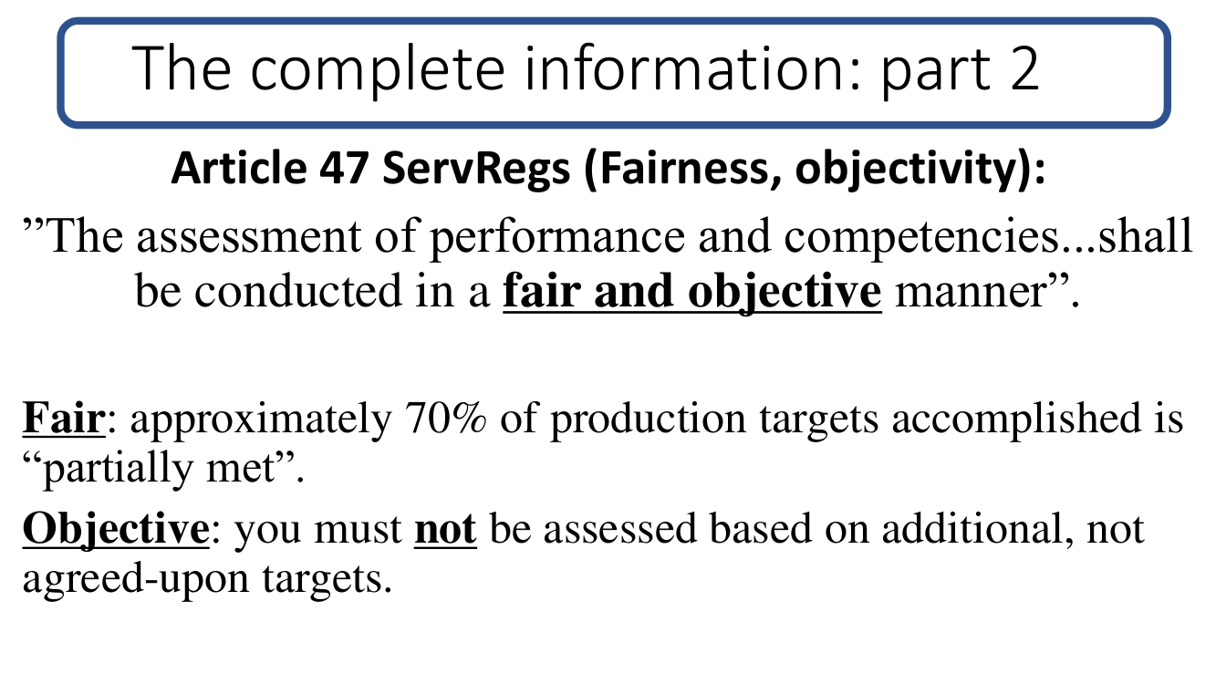 Unattainable targets and appraisal reports page 5