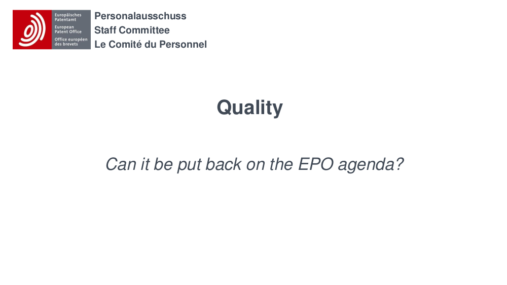 EPO Slides on quality - slide 1