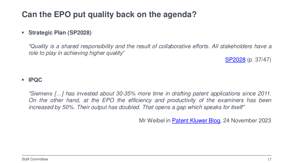 EPO Slides on quality - slide 17