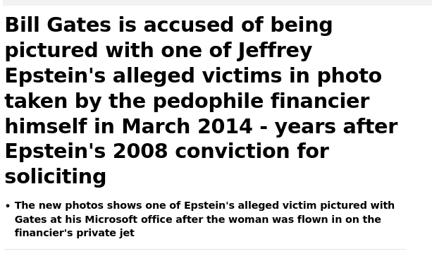 Bill Gates is accused of being pictured with one of Jeffrey Epstein's alleged victims in photo taken by the pedophile financier himself in March 2014 - years after Epstein's 2008 conviction for soliciting