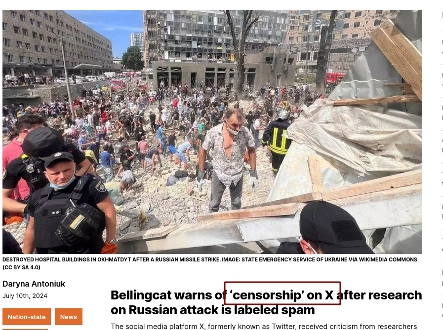 Bellingcat warns of ‘censorship’ on X after research on Russian attack is labeled spam