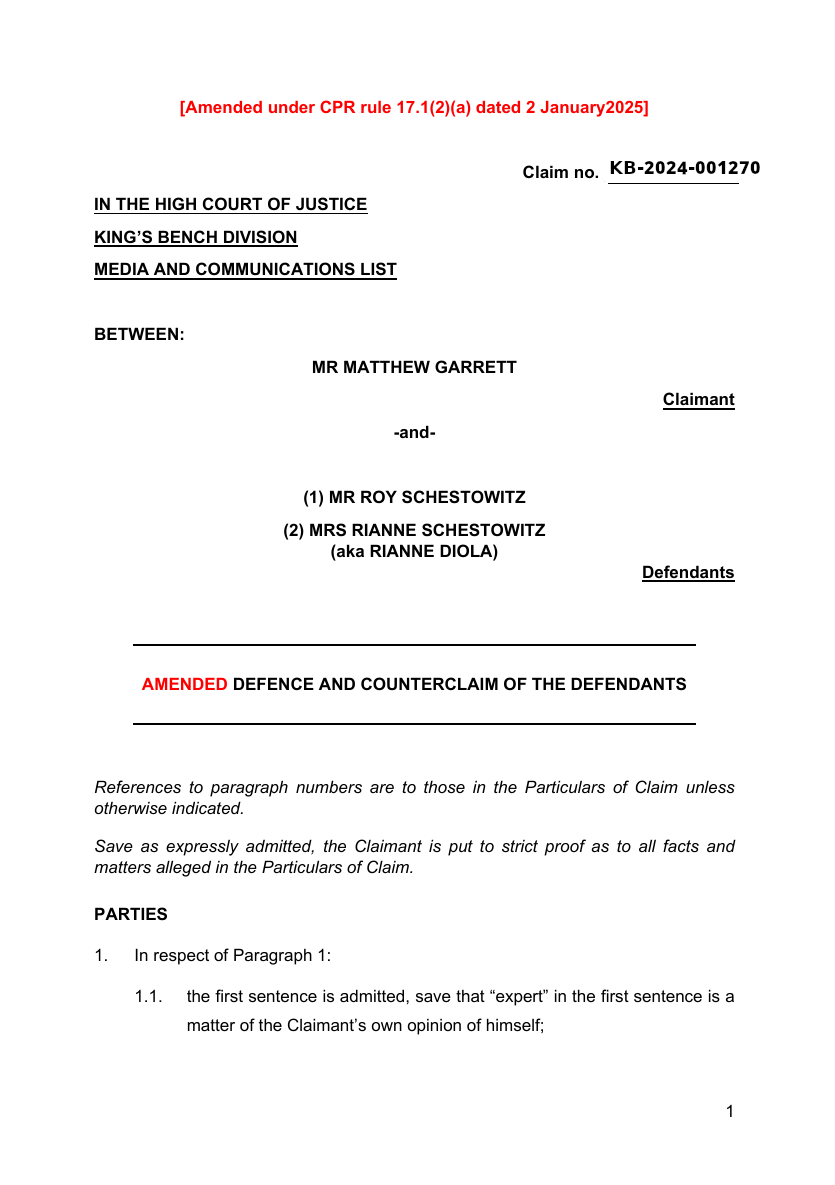 Defence and CounterClaim (DCC) 2025